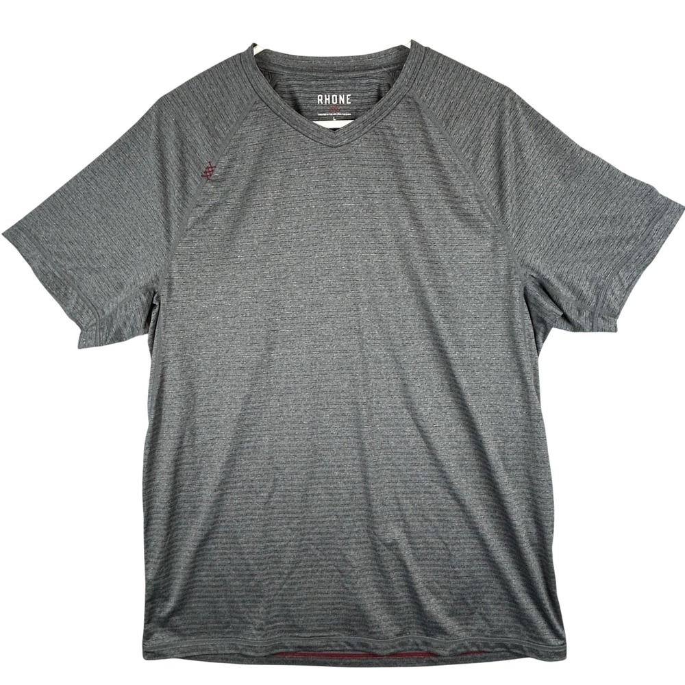 Rhone Reign Mens Short Sleeve Training‎ Shirt Heather Grey STH-182 Large